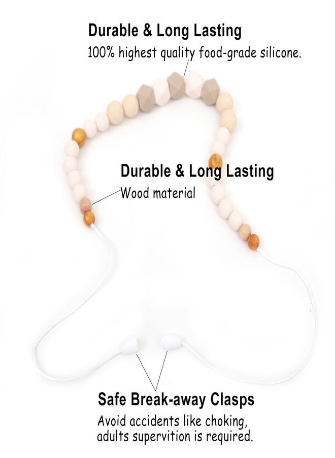 TERJIO Silicone Nursing Necklace - Emotional Calming Breastfeeding Supplies, Fidget Necklace For New Moms, Newborn Nursing Sensory Silicone Beads Jewellery. - Image 2
